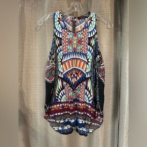 Renee C. Colorful Geometric Tank Top